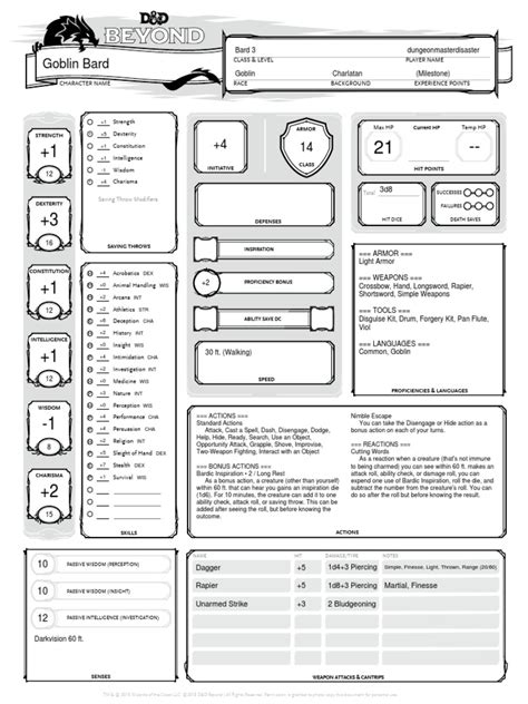 dnd beyond standard sheet.